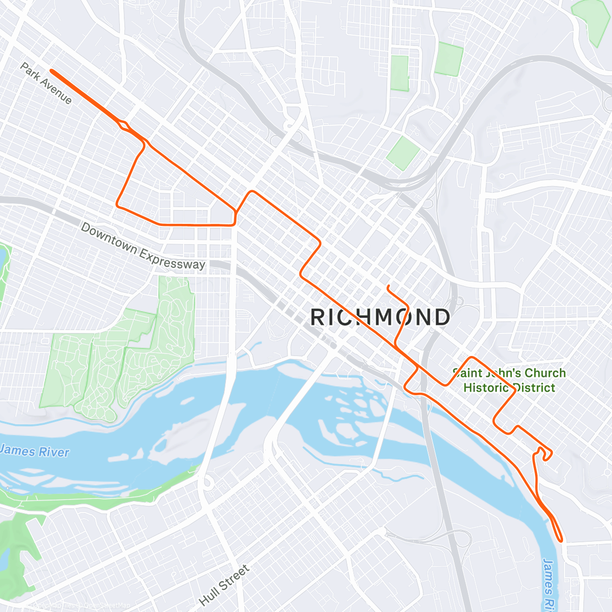 Map of the activity, Zwift - Group Ride: Short - Stage 6 - Tour de Zwift on Richmond Rollercoaster in Richmond