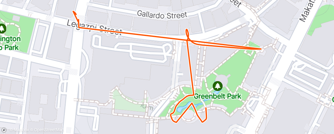 Map of the activity, Office to Greenbelt