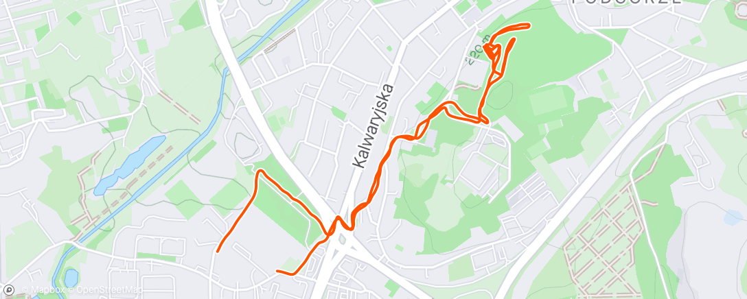 Map of the activity, uphill sprints