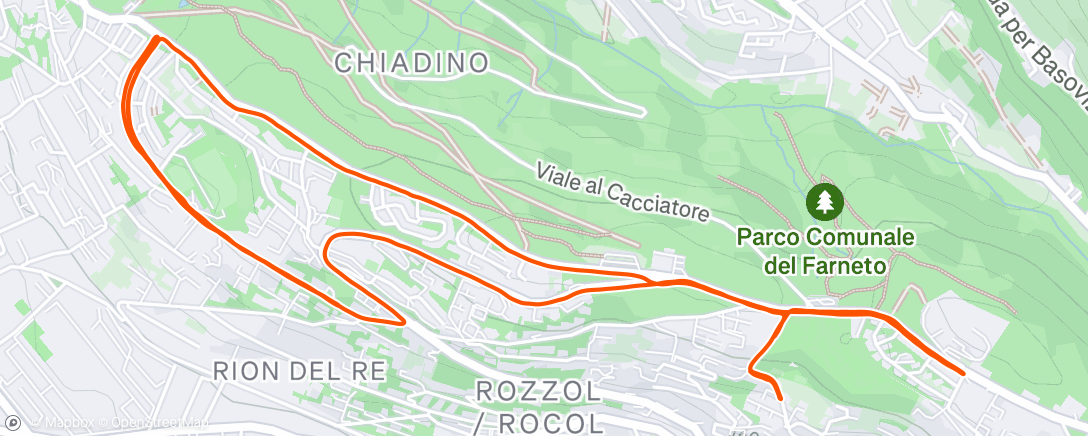 活动地图，7,3km: CL con salita e discesa