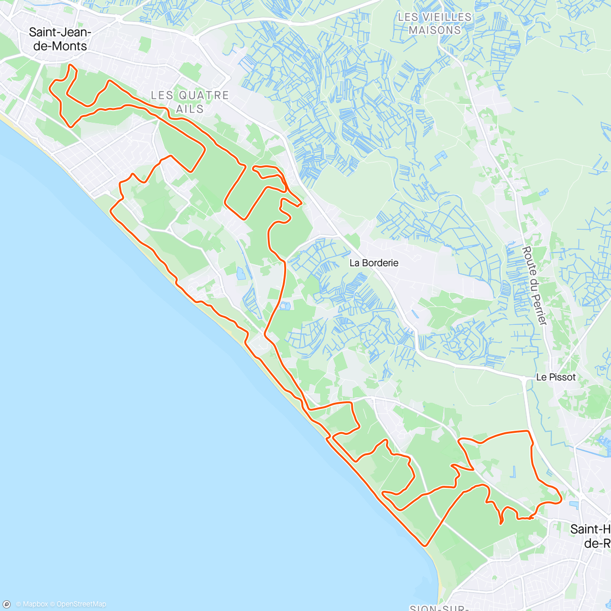 Mapa de la actividad (Raidlight Vendée trail 🥈)