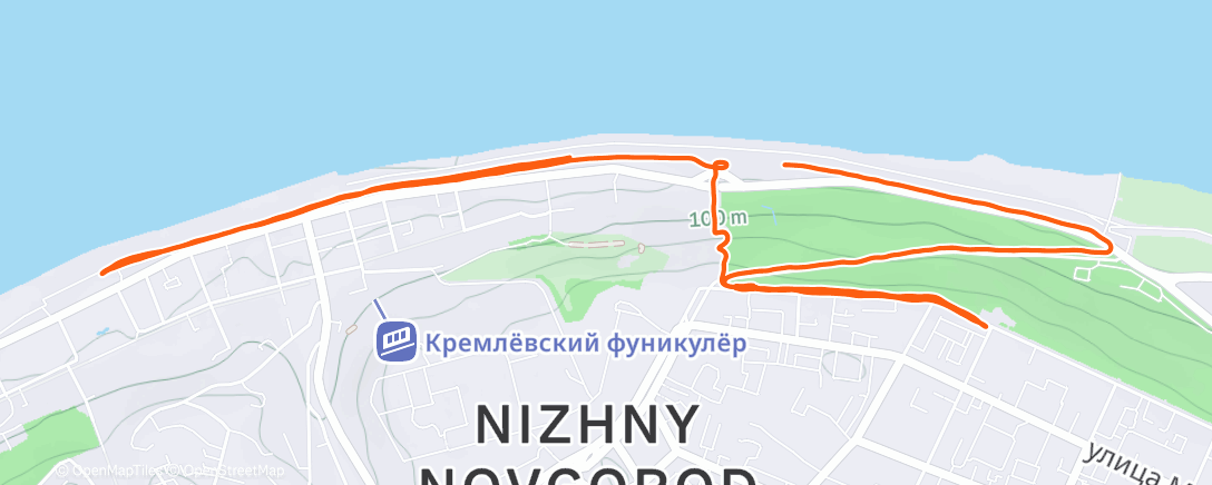Map of the activity, Evening Run