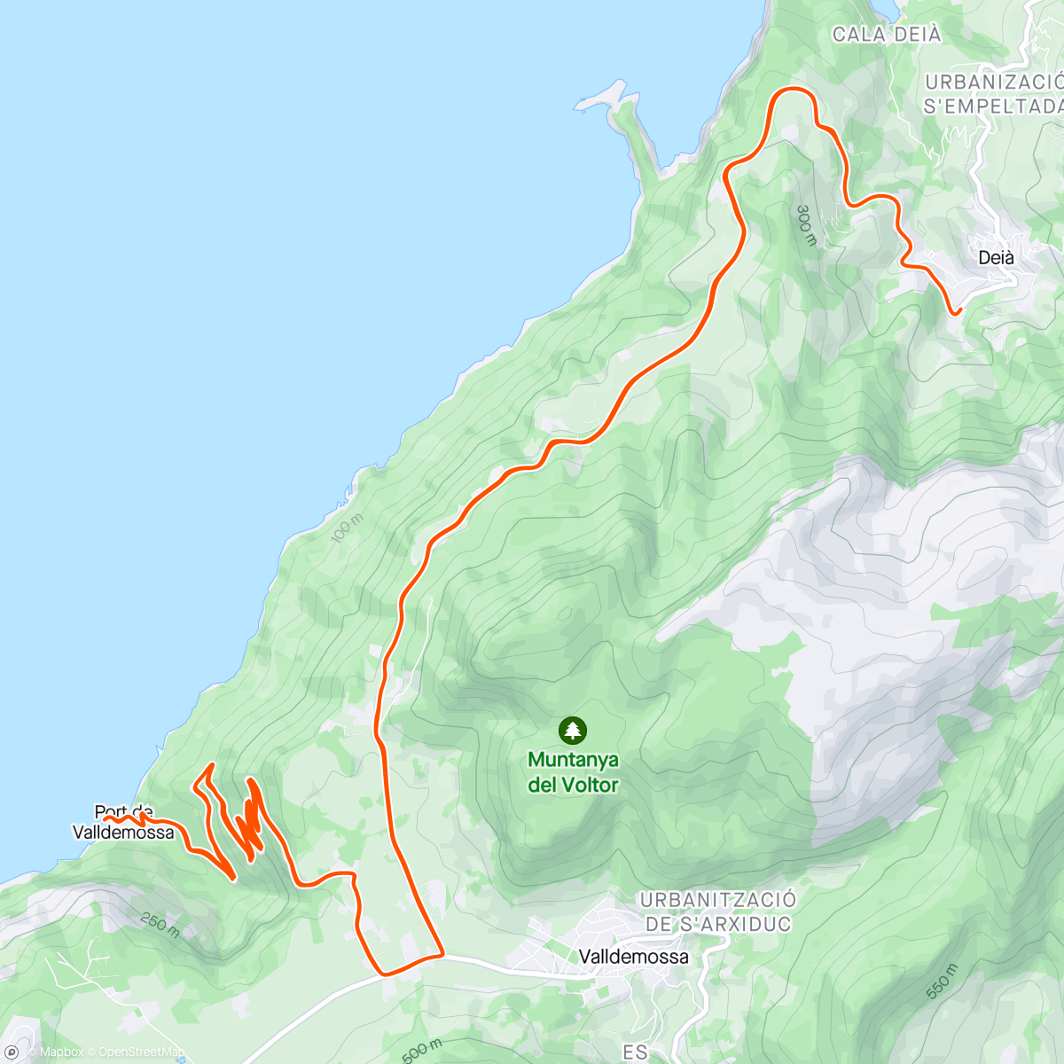 Map of the activity, Belmond to Port de Valldemossa