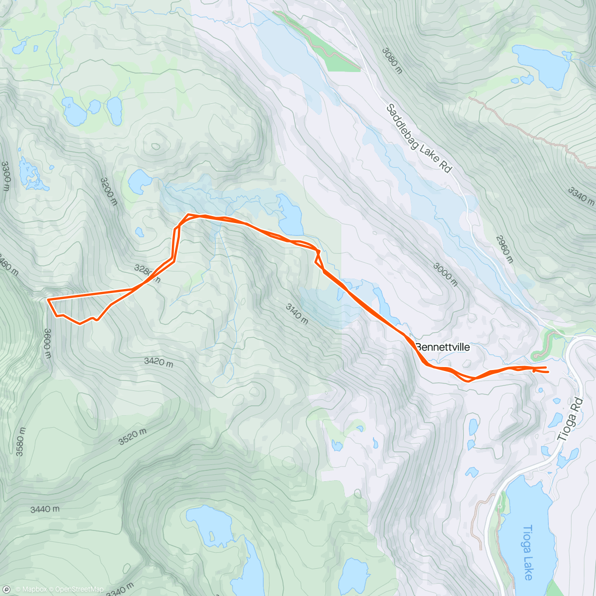 Mapa da atividade, Tioga pass skiing