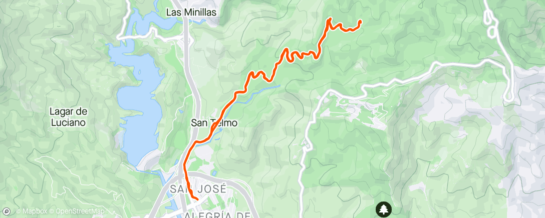 活动地图，Carrera de montaña vespertina