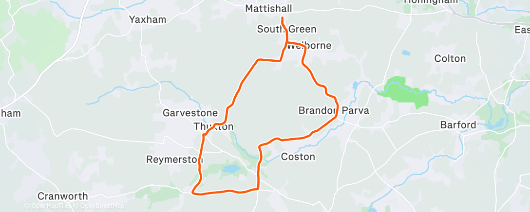 Карта физической активности (Run to Hardingham Church ⛪)