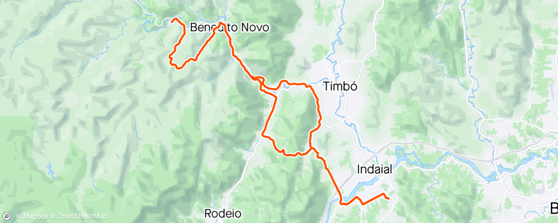 Map of the activity, Pedalada de mountain bike vespertina