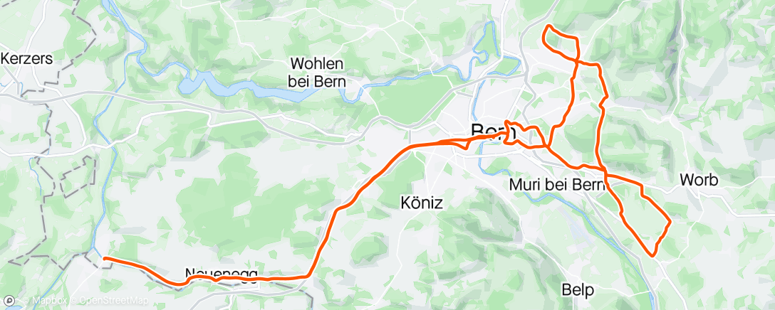 Map of the activity, CMW Ride: Rubigen-Habstetten