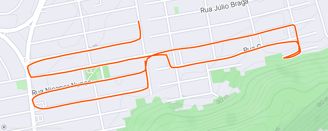 Map of the activity, Nike Run Club: sexta-feira corrida matutina