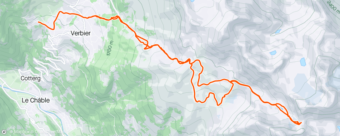 Map of the activity, Patrouille du Col de la Chaux