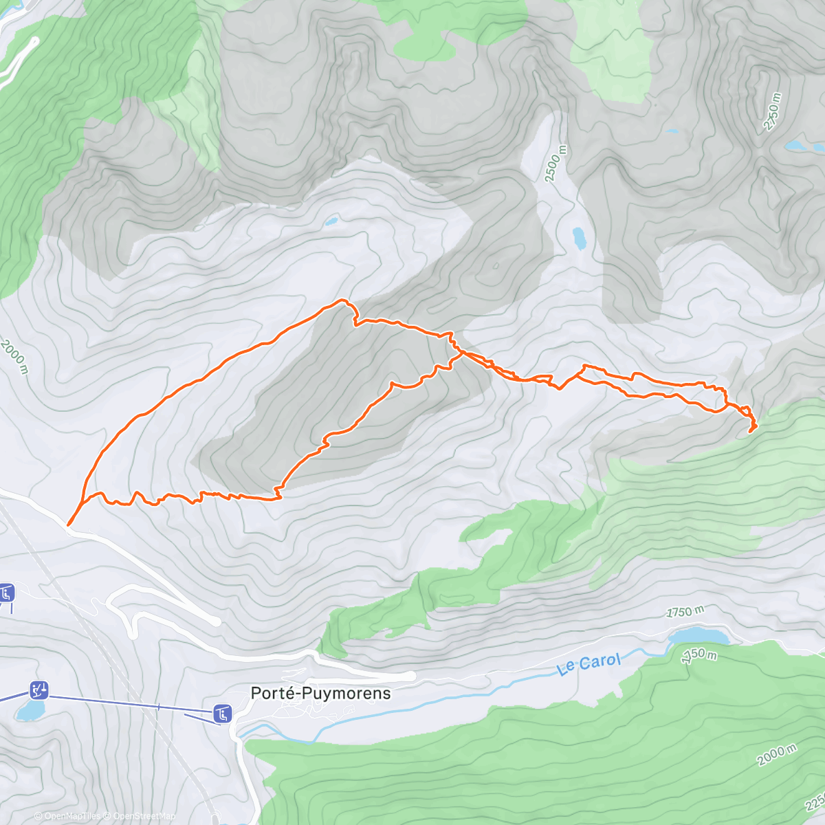 Map of the activity, Ski de randonnée le matin
