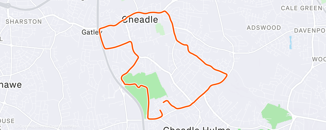 Map of the activity, Afternoon Run