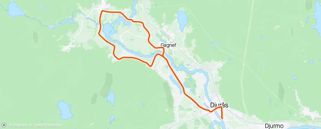 Map of the activity, Evening Ride Djurarundan