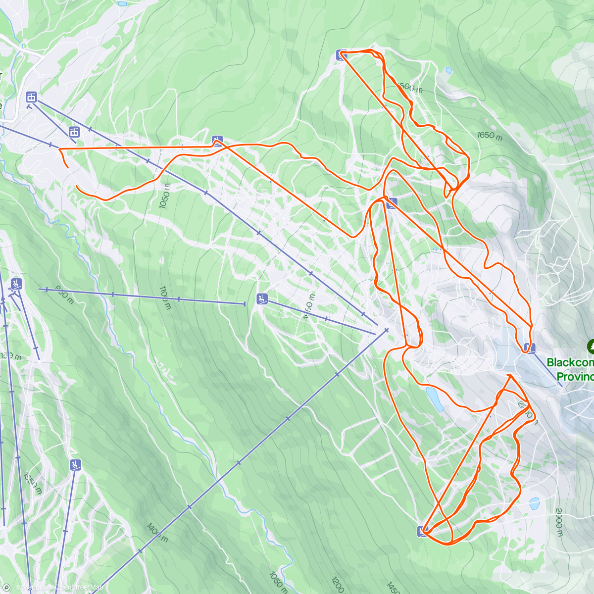 Map of the activity, Free chicken noodle soup day! 🥣 - Slopes - A day skiing at Whistler Blackcomb