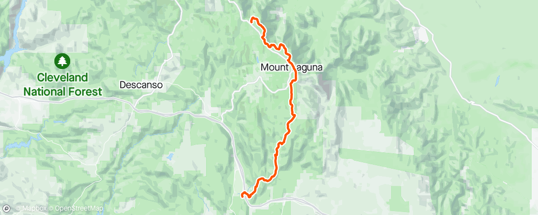 Map of the activity, Pct 33 training run... elevation got me
