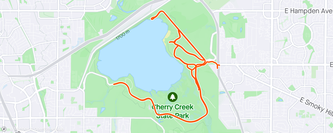 Map of the activity, Cherry Creek Time Trial