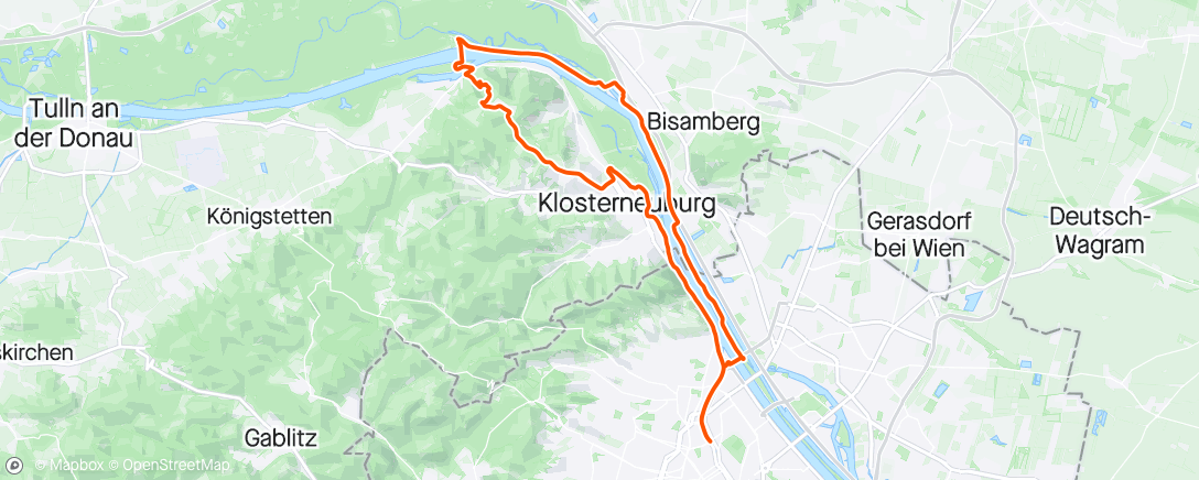 Karte der Aktivität „Radfahrt am Abend”