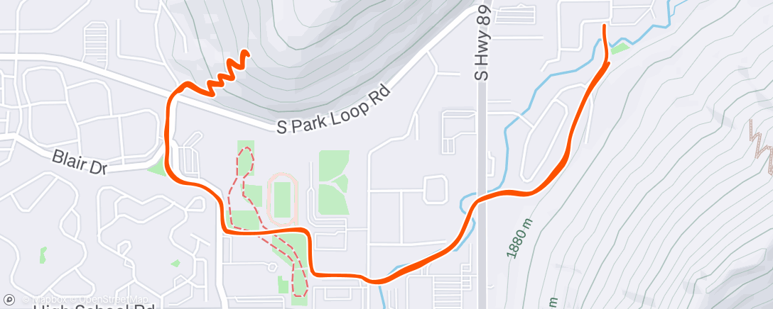 Map of the activity, Afternoon Trail Run