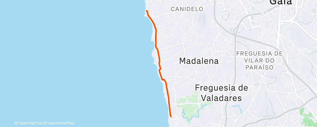 Map of the activity, Afternoon Run