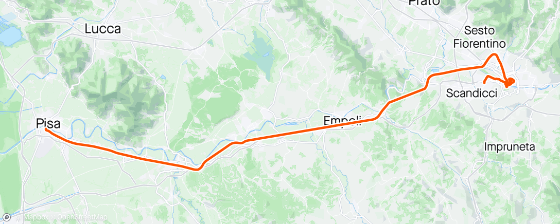Map of the activity, visite de Florence en vélo puis retour à Pise