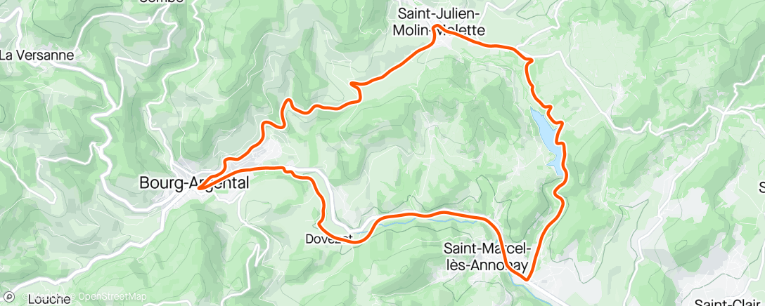 Map of the activity, Récup après le trail des lones