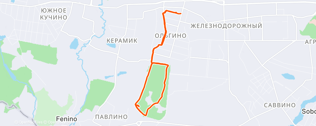 Map of the activity, Вечерний забег