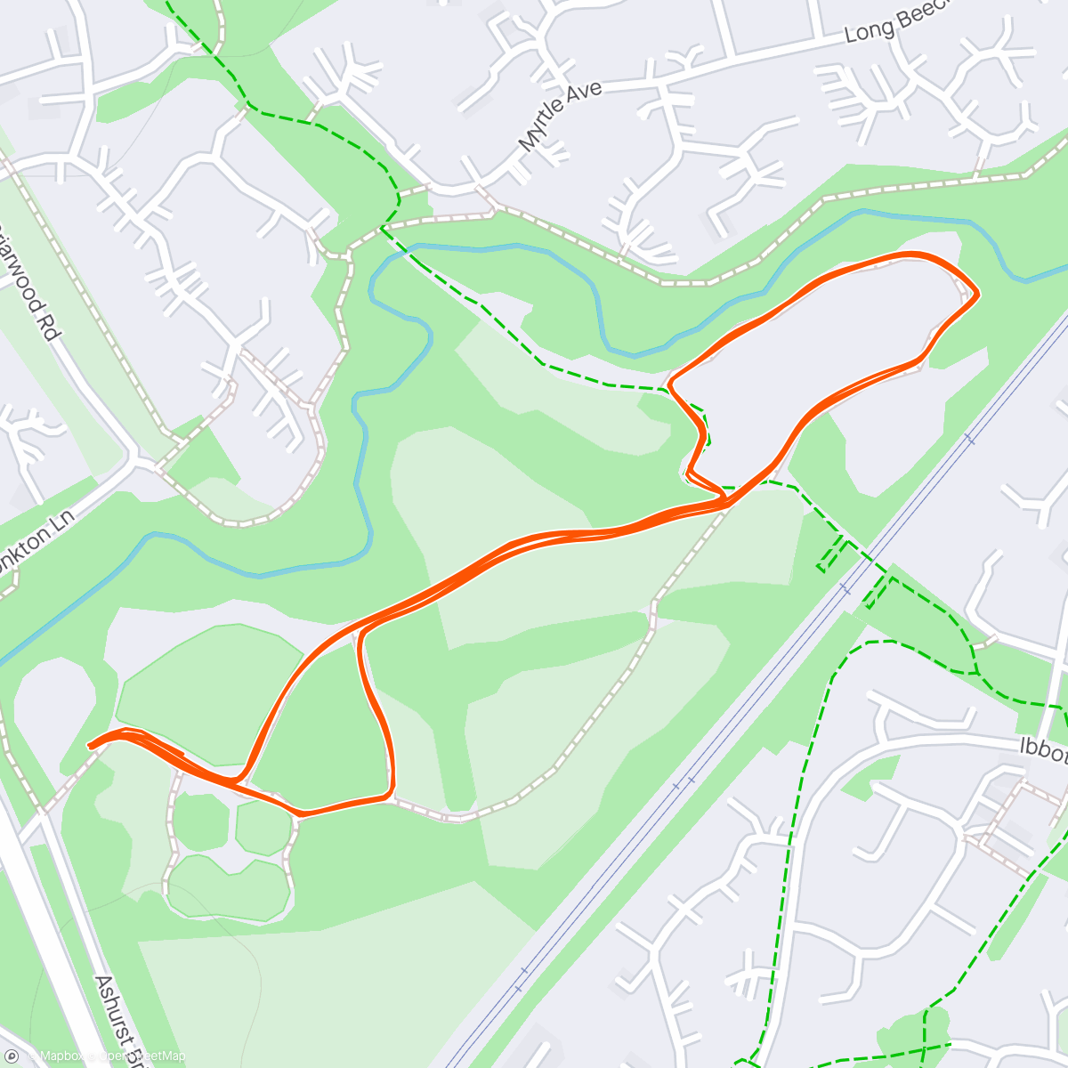 Mapa da atividade, Bartley park parkrun