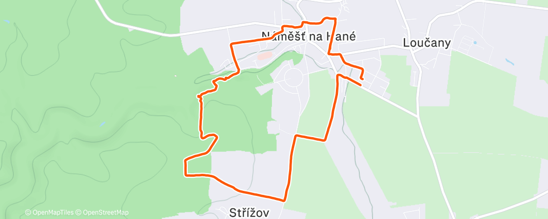 Карта физической активности (🌤️ Náměšť na Hané 🇨🇿 🚶)