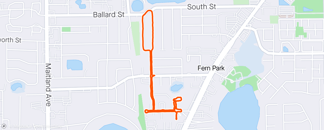 Map of the activity, Afternoon Run