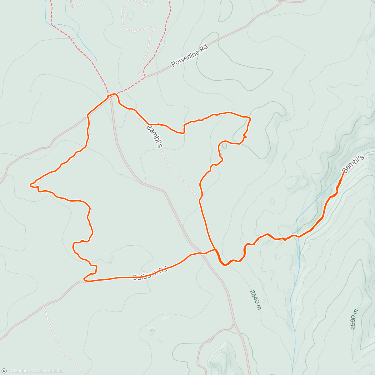 Map of the activity, Lunch Hike at Hartman Rocks
