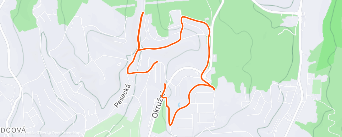 Map of the activity, Afternoon Run