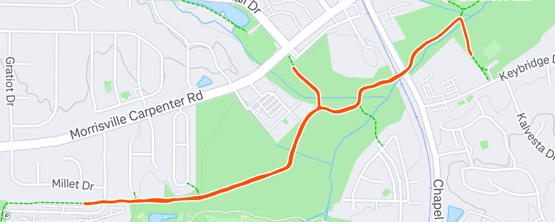 Map of the activity, Evening Run
