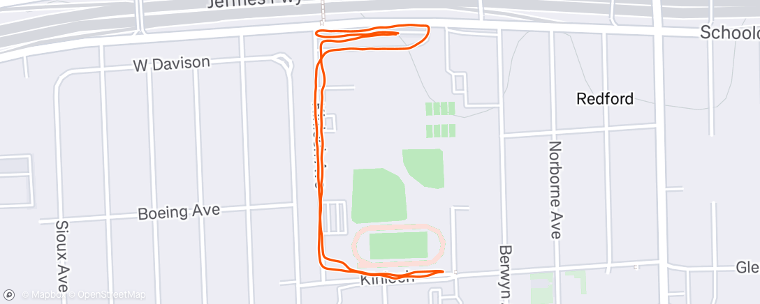 Map of the activity, Evening Run