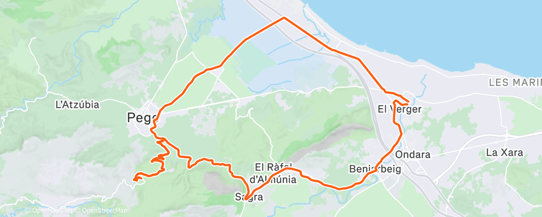 Map of the activity, Sortie vélo le midi