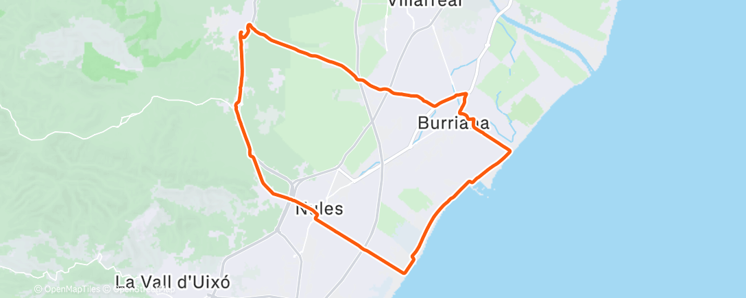 Map of the activity, Platja de Nules 🏖️ + Platja de Burriana 🏖️