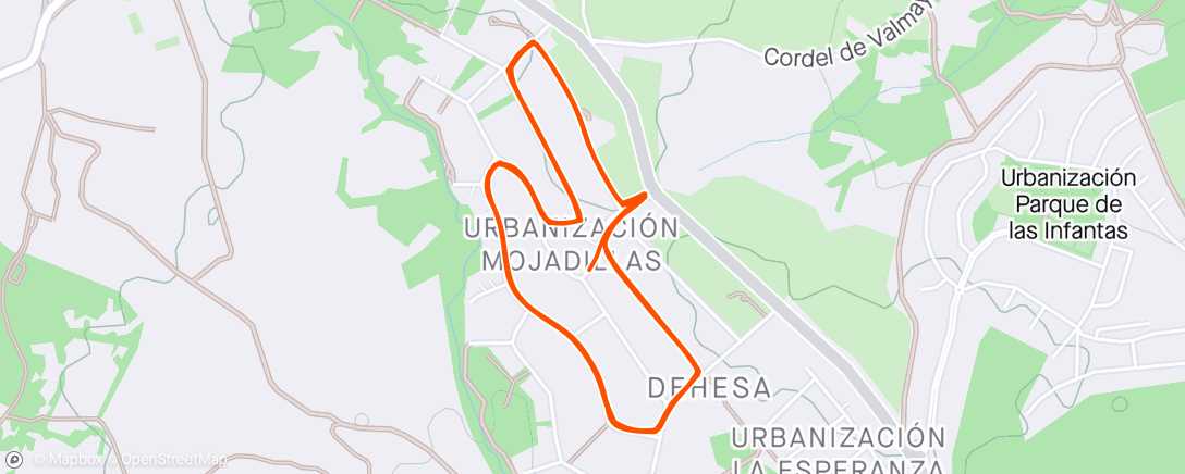 Map of the activity, Carrera de mañana por Mojadillas
