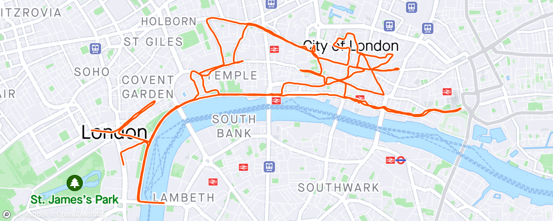 Map of the activity, London Landmarks Half Marathon