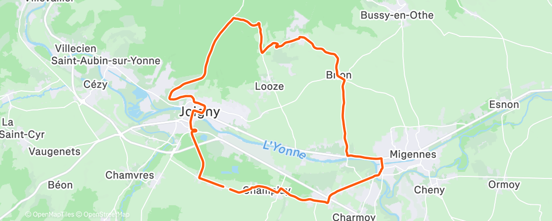 Map of the activity, Sortie vélo dans l'après-midi