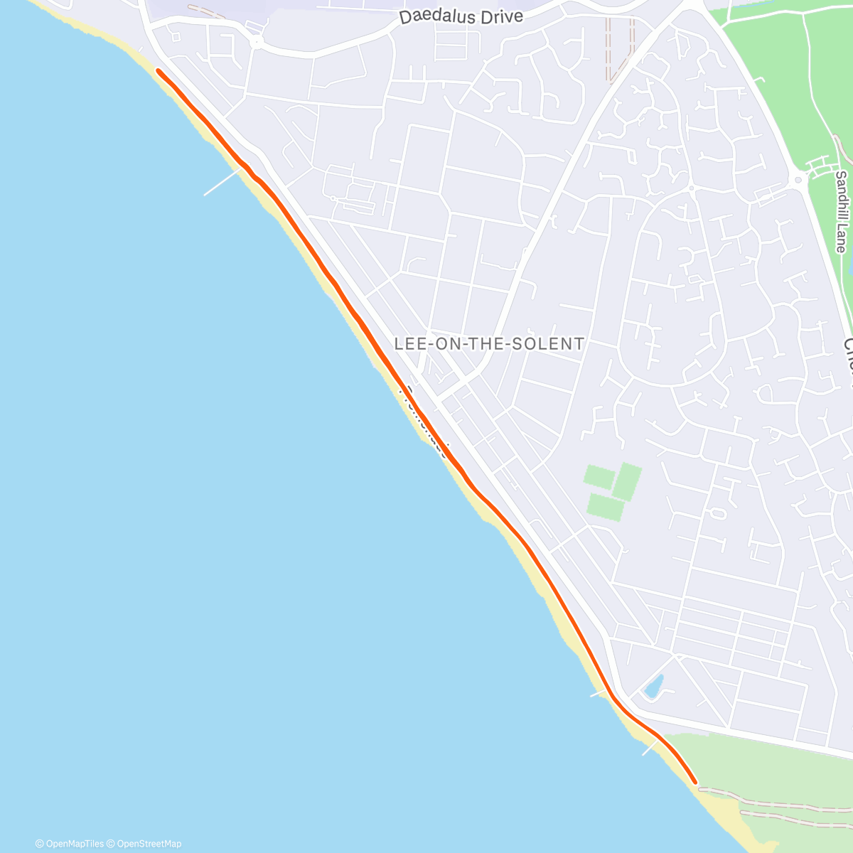 Map of the activity, Lee-on-Solent Parkrun