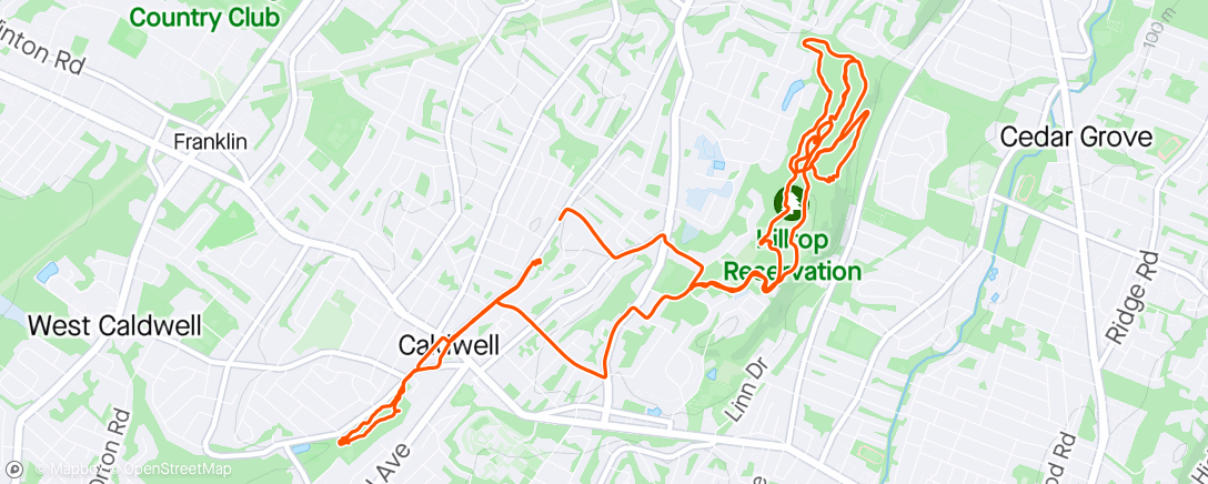 Map of the activity, Afternoon MTB ride and walk with Ridge