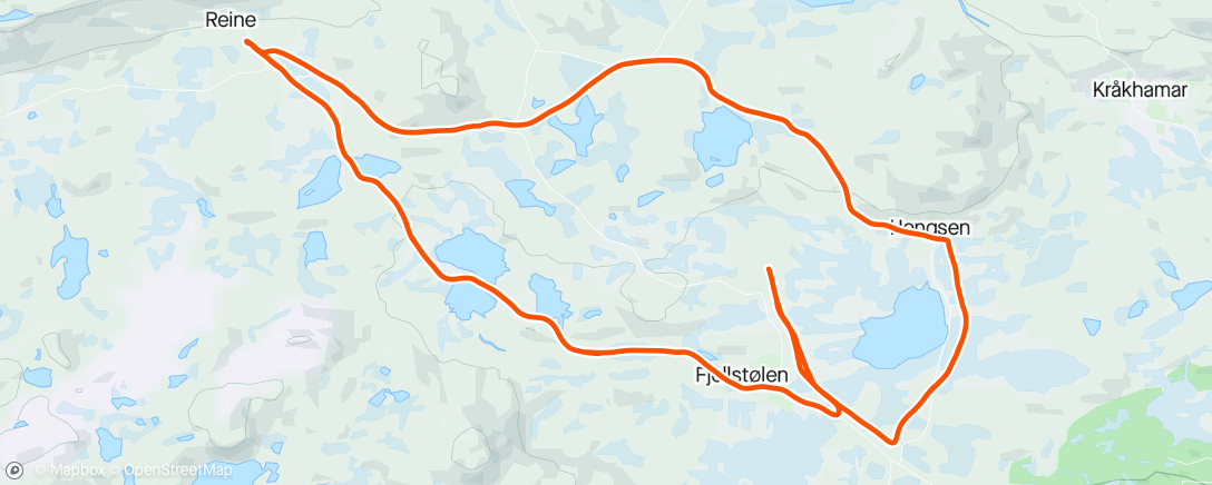 Map of the activity, Fjelltur i vinden med Lise