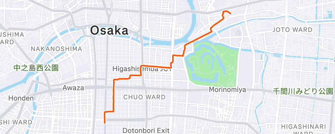 Map of the activity, 夕方のランニング