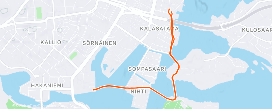 Map of the activity, Evening Run