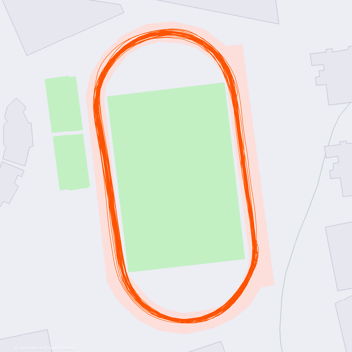 Map of the activity, Wk14-40min@BA+5*300m@ON/100m@O