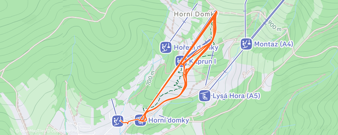 Map of the activity, Morning Alpine Ski