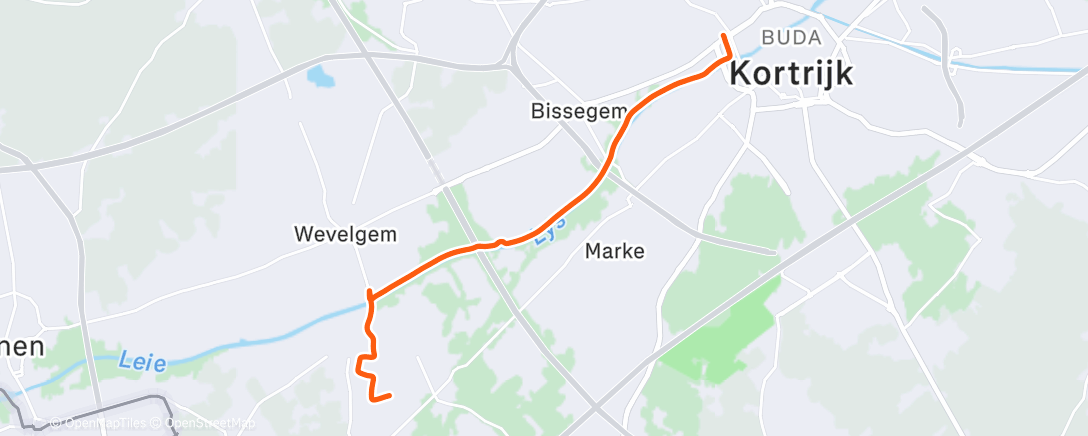 Map of the activity, Afternoon Ride