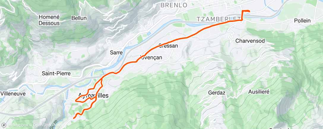 Map of the activity, Pedalata pomeridiana
