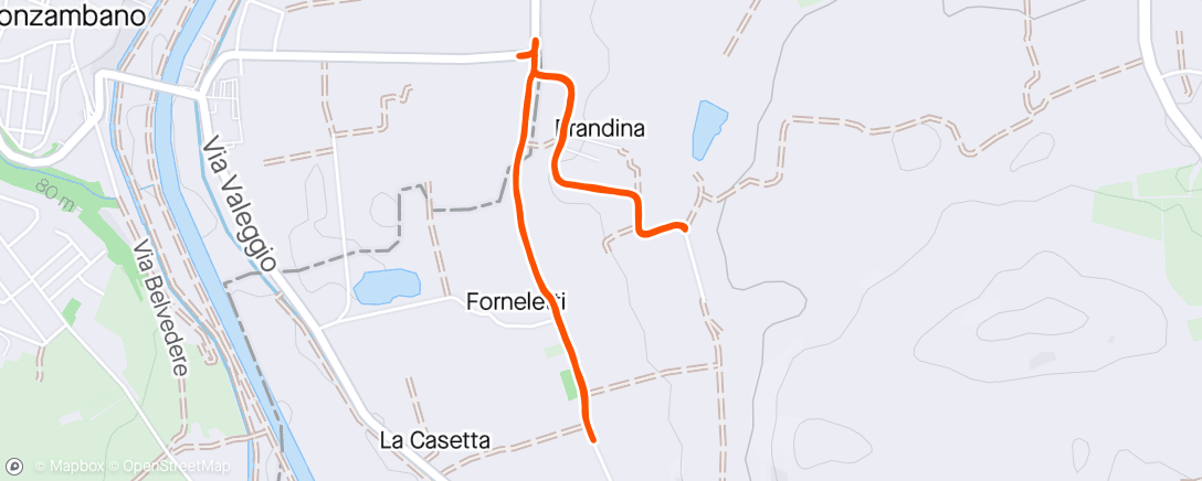 Map of the activity, Afternoon Run