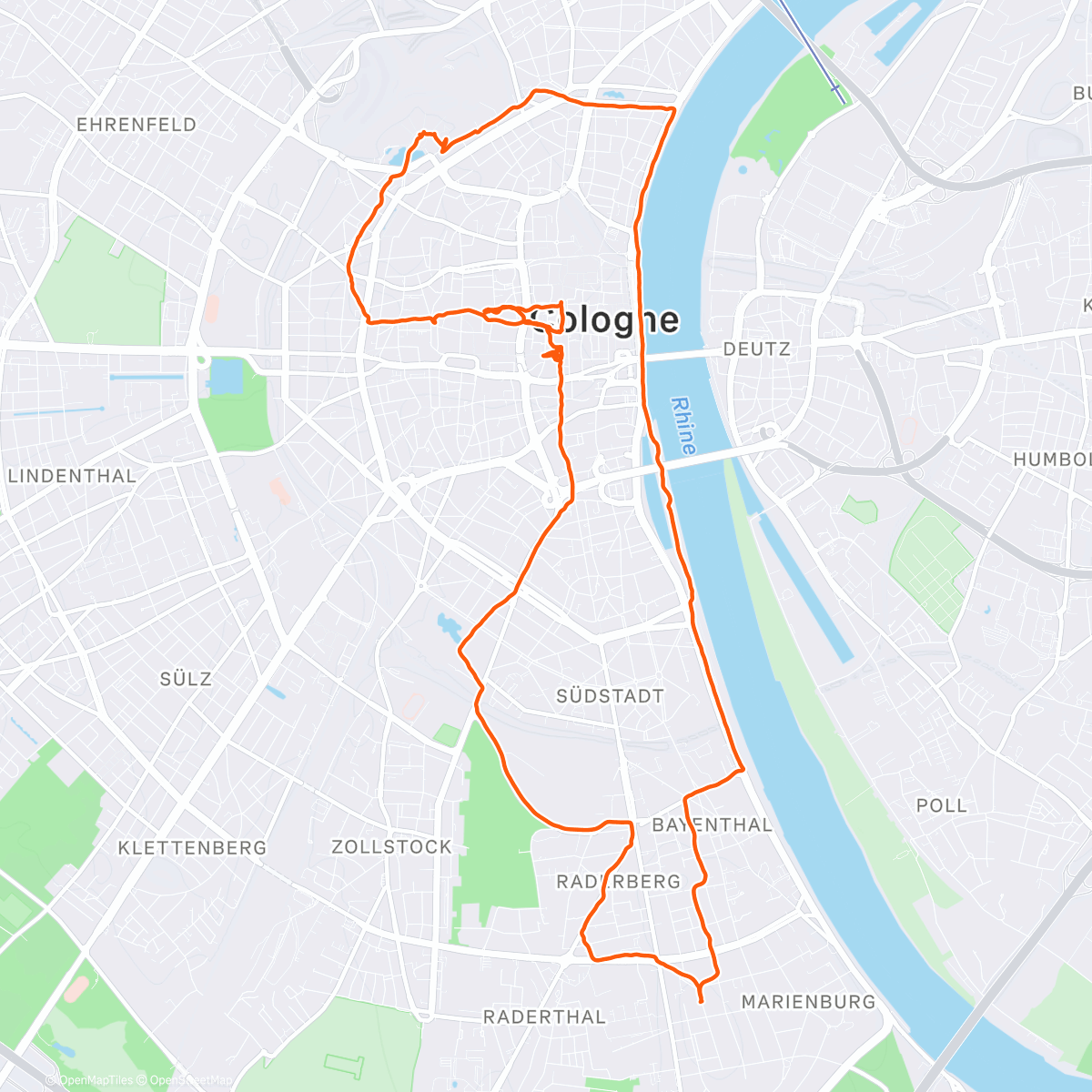 Map of the activity, Night Mountain Bike Ride