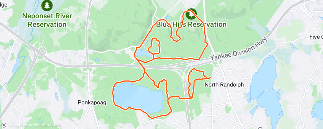Map of the activity, Evening Trail Run